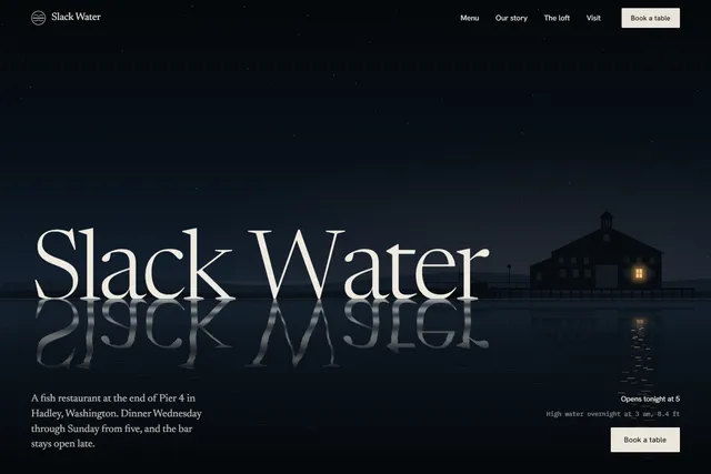 Slack Water website preview